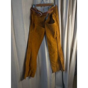 Suede Leather Western Chaps‎ Pants Medium Motorcycle Equestrian